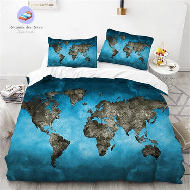 Housse de Couette Monde Bleu
